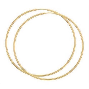 BNH Dame blanke 8 kt rødguld Øre creoler, Ø 60 mm x 2,0 mm